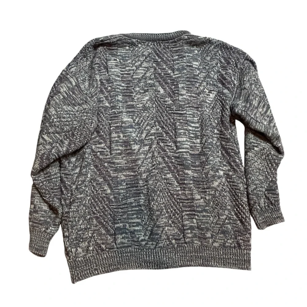 Vtg Cardigan Sweater Mens Sz L Dad Grandpa Kurt Cobain Grunge Wool Blend Gray‎